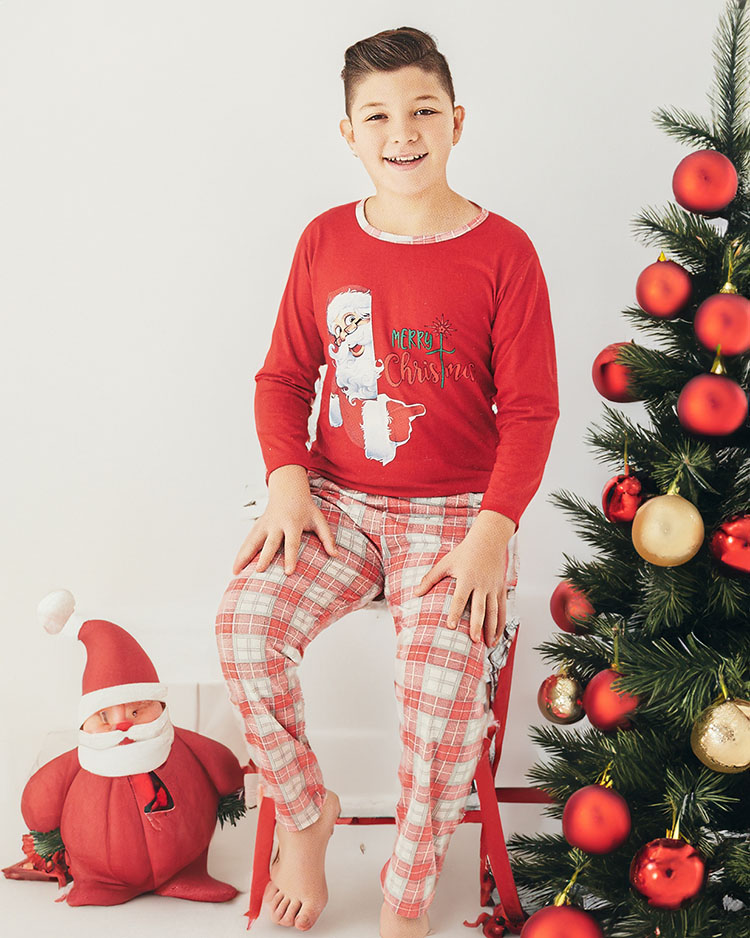 Royalfashion Detské sivé vianočné pyžamo