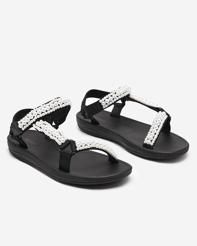 Čierne dámske športové sandále s perlami Dotiss- Obuv