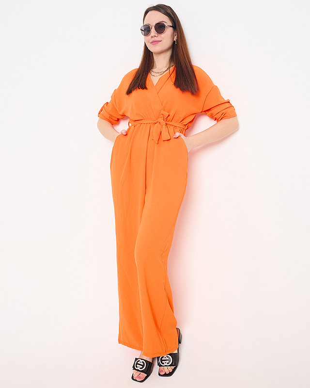 Oranžová dámska dlhá kombinéza - Oblečenie