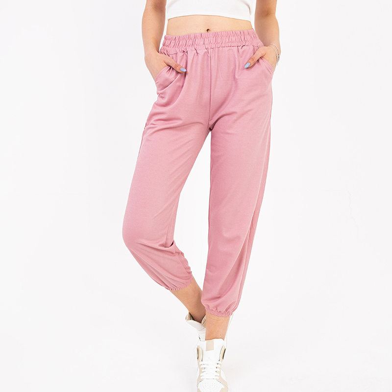 Dámske ružové látkové nohavice - Oblečenie