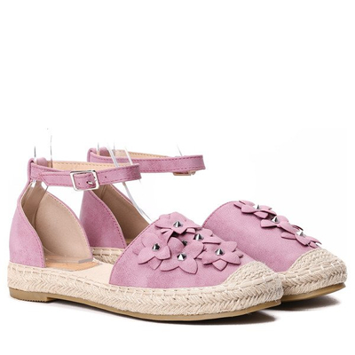 Fialové otvorené espadrilky s kvetmi Nuena - Obuv