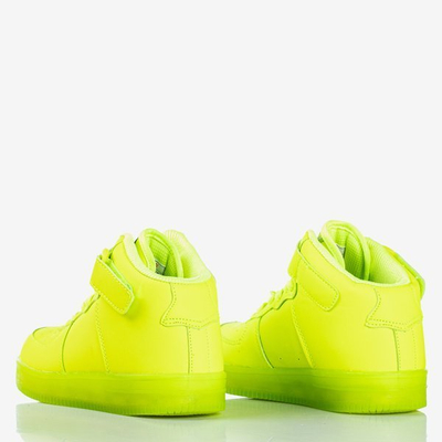 Neónová zelená detská vysoká športová obuv Cooper - Obuv