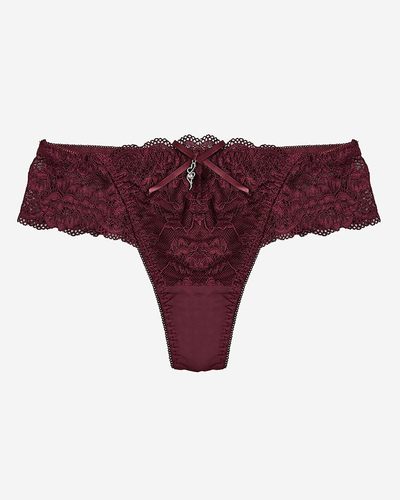 Royalfashion Bordové čipkované nohavičky