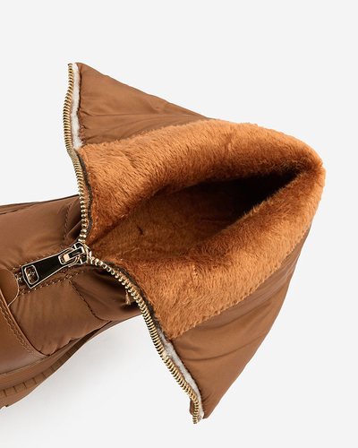 Royalfashion Dámske čižmy Tainve Beige na plochom podpätku