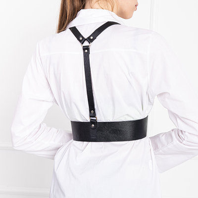 Dámsky čierny široký opasok s trakami - Doplnky