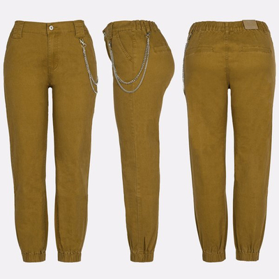 Dámské nákladní kalhotky s hořčicí s řetízkem - Kalhoty 1