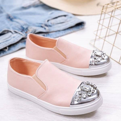 OUTLET Ružové slip on s ozdobnou špičkou Theodara - Obuv