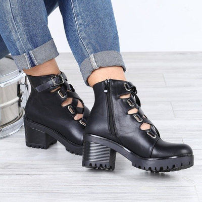 Czarne botki Debbie - Obuwie