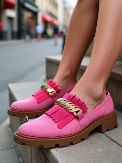 Royalfashion Dámske mokasíny z ekologickej semišovej kože Mare Nostrum