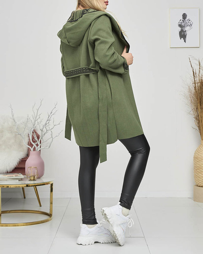 Tmavo zelený dámsky prehoz na posteľ a'la s ornamentom - Oblečenie