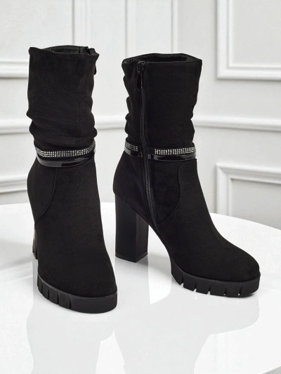 Ženski gležnarji iz eko semiša s peto BrambleDusk