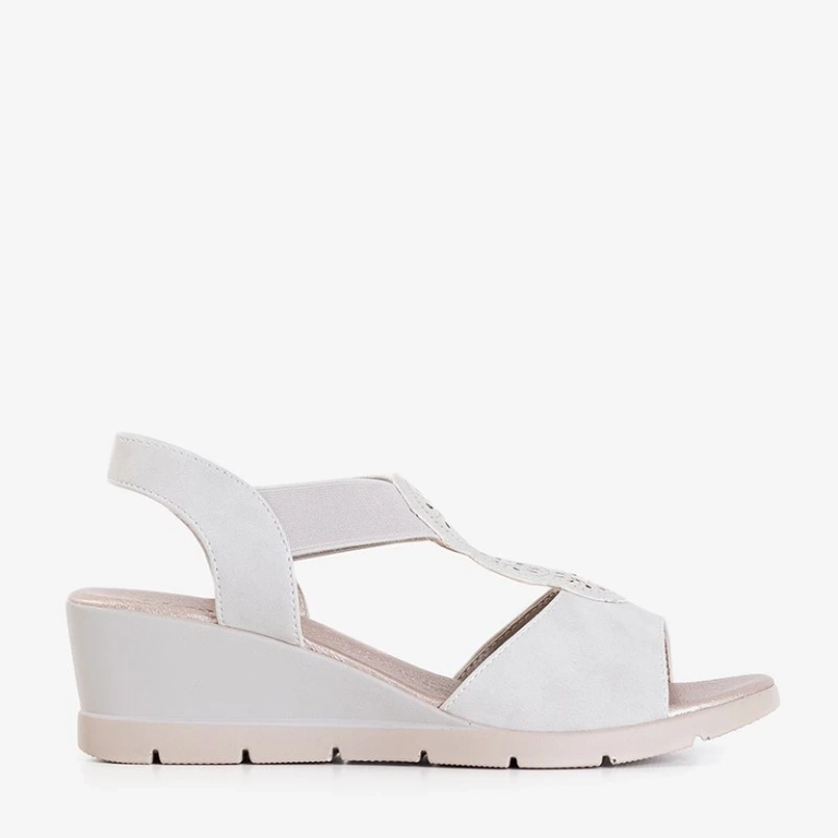 OUTLET Šedé dámske klinové sandále Rodeo - Topánky