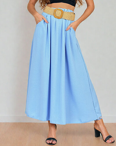 Royalfashion Dámska midi sukňa s opaskom