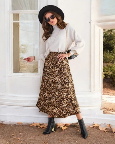Royalfashion Dámska midi sukňa s potlačou