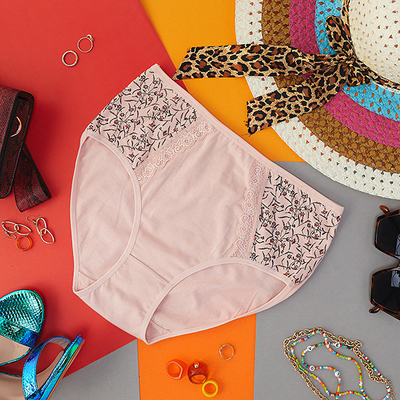 Ružové nohavičky s potlačou. PLUS VEĽKOSŤ- Spodná bielizeň