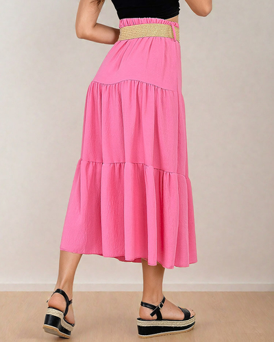 Royalfashion Dámska midi sukňa s opaskom