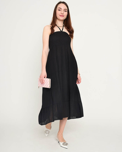 Čierne midi šaty PLUS SIZE - Oblečenie
