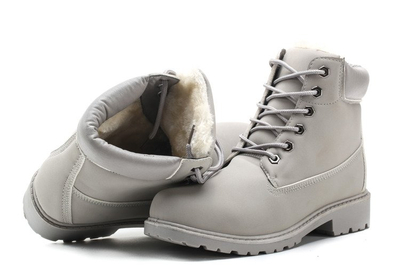 Szare trapery ocieplane Greyana- Obuwie