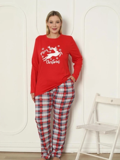 Royalfashion Vianočné bavlnené dámske pyžamo PLUS SIZE