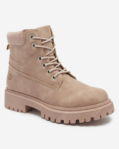 Tmavo ružové dámske zateplené trapper topánky Teruna - Obuv