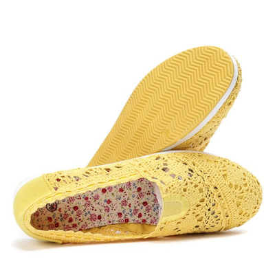 Žltý čipkovaný návlek na Morona - Obuv