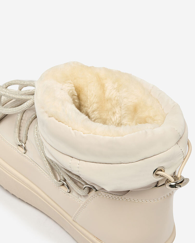 Royalfashion Dámske slip-on čižmy a'la snow boots v béžovej farbe Nevsone