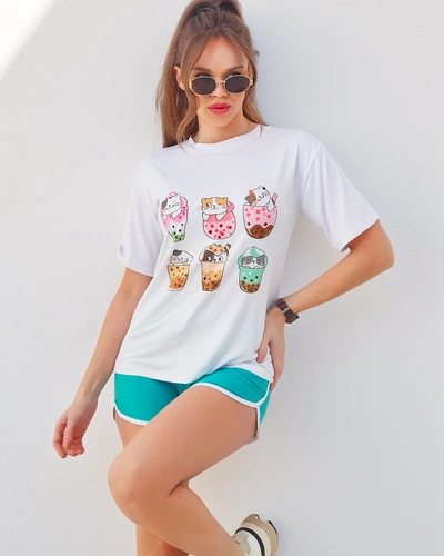 Royalfashion Dámsky športový set s tričkom a šortkami Kitty Cat