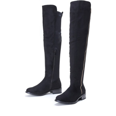 Čierne čižmy s dvoma zipsami Sienna - Obuv