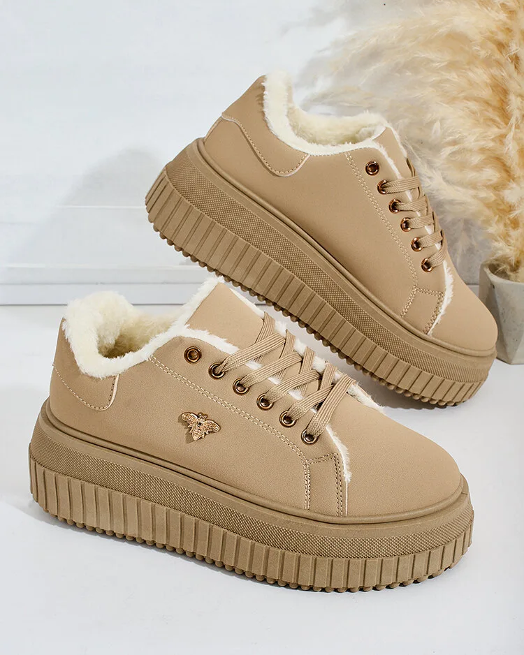 Royalfashion Zateplené dámske tenisky s kožušinou Noxu