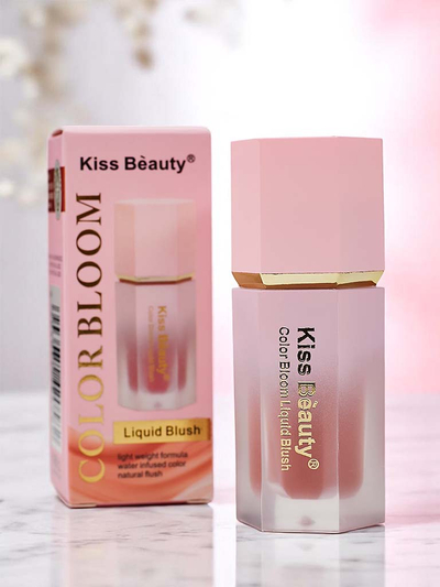 Kiss Beauty Tekutý Rumeneň s Hubkou v odtieni Sunset