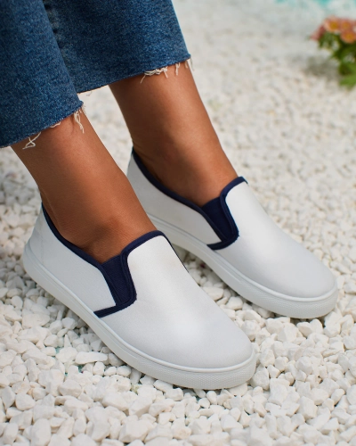 Royalfashion Biele dámske slip on tenisky Werixa