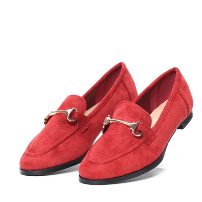 Czerwone mokasyny z klamrą Zoe- Obuwie