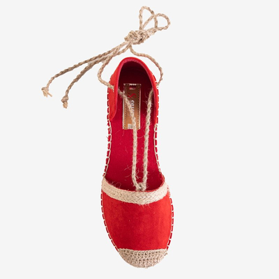 Červené dámske viazané espadrilky Afinita - topánky