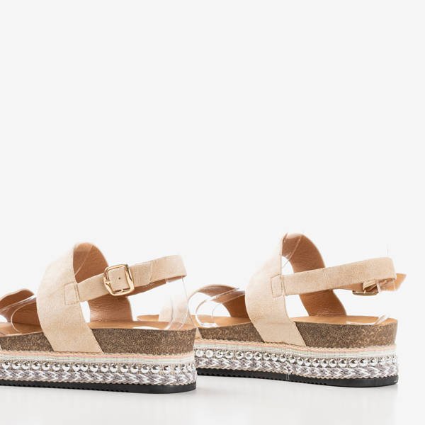 Sandály s platformou Beige Robin - Obuv 1