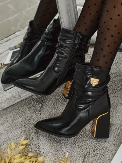 Ženski gležnarji iz eko usnja s peto AshenPurl