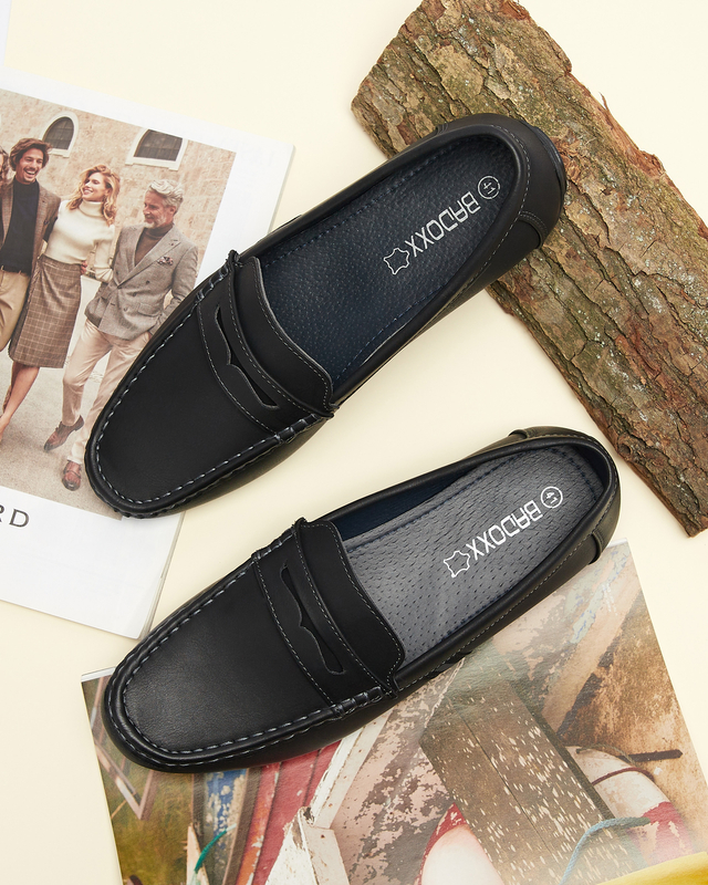 Čierne pánske mokasíny Hacerno- Obuv