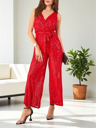 Royalfashion Dlhý dámsky overal so sequinmi