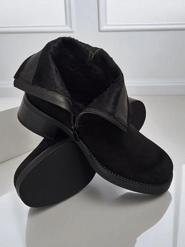 Ženski gležnarji iz eko semiša s sponkami Valtos