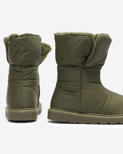 Tmavozelené dámske čižmy a'la snow boots Kalioli- Obuv