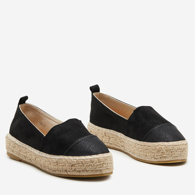 OUTLET Čierne espadrilky s ozdobnou špičkou Steve - Footwear