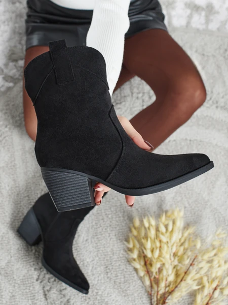 Ženski kavbojski gležnarji Armelle iz eko semiša