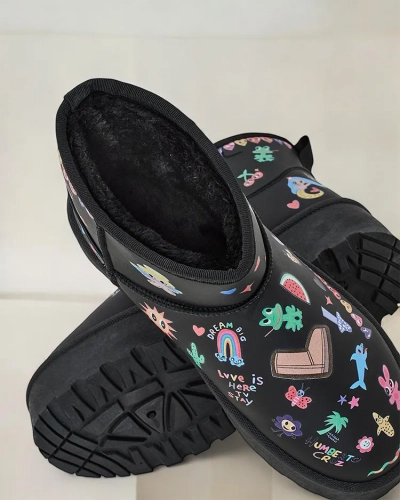 Royalfashion Krátke snehové topánky pre ženy so štýlom obuvi s nálepkami Hanaga