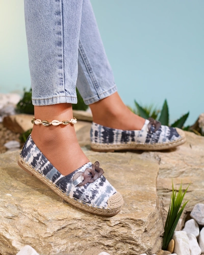 Royalfashion Čierne dámske espadrilky s potlačou Serffio