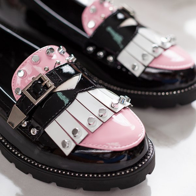 Čierne mokasíny s ozdobami Gwadalaha - Obuv