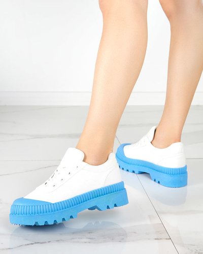 OUTLET Dámske biele tenisky s modrou podrážkou Comp - Footwear