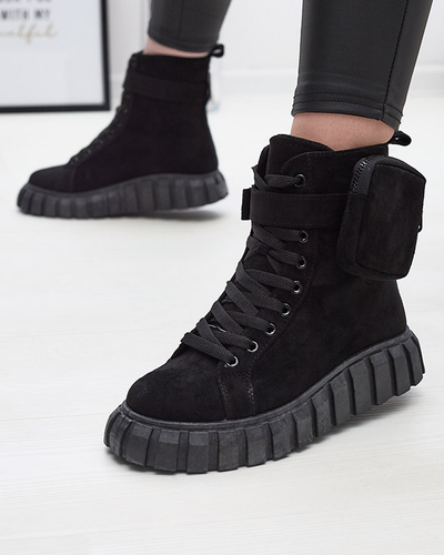 Dámske čižmy s vreckom v čiernej farbe Sauups- Obuv