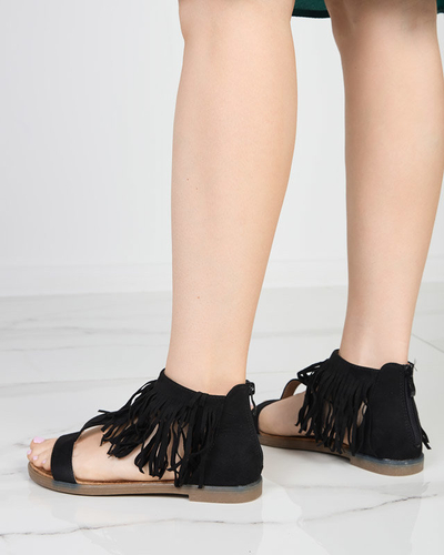 Dámske sandále s čiernymi strapcami Clov- Footwear
