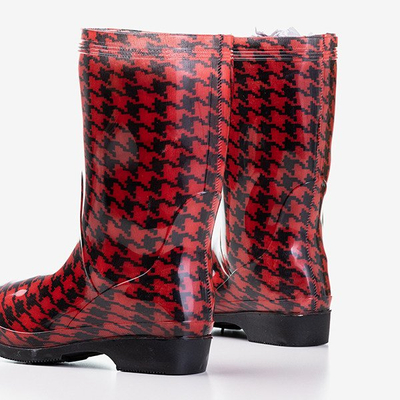 Červené houndstooth déšťové boty Lande - Footwear