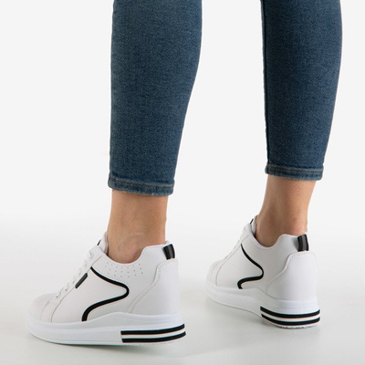 Čiernobiele dámske tenisky na klinovom podpätku Marcja - Obuv