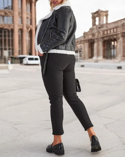Royalfashion Zateplené dámske tegingové nohavice PLUS SIZE